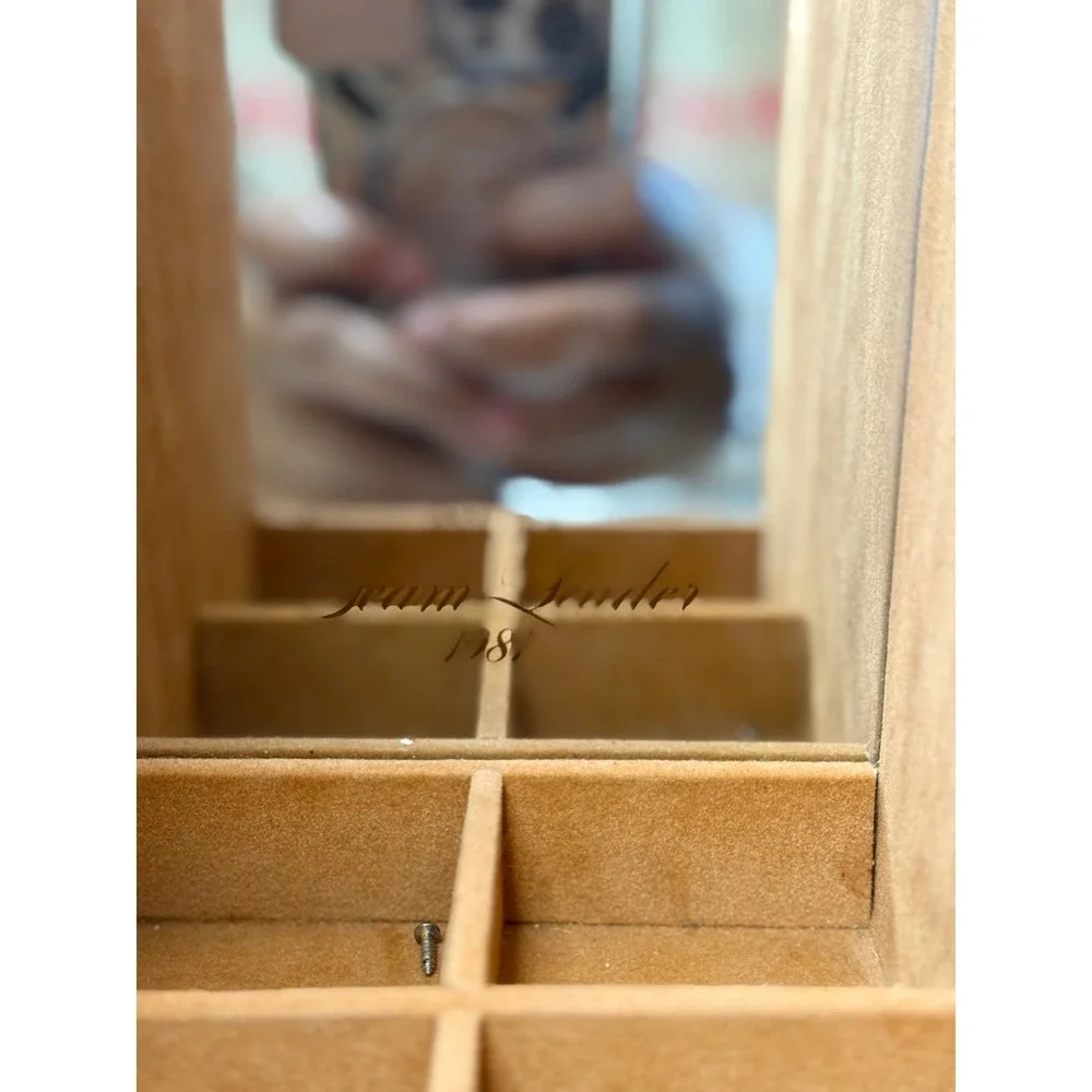 Vintage 1981 Avon Team Leader Jewelry Box Wooden Armoire Mirror 6 Drawers